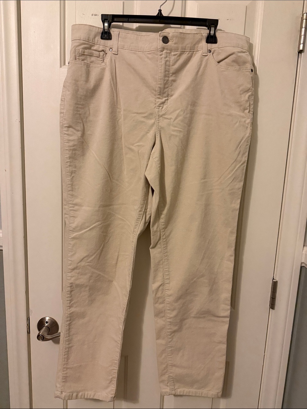 croft & barrow Women's Straight Leg Corduroy Pants in Light Beige